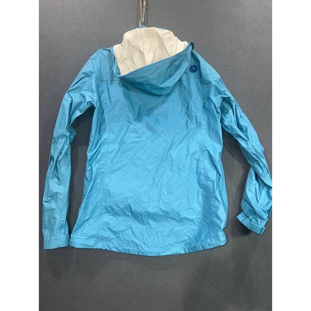 Marmot Jacket Rain coat S Blue Hooded Waterproof Breathable Packin A009010 - Picture 5 of 11